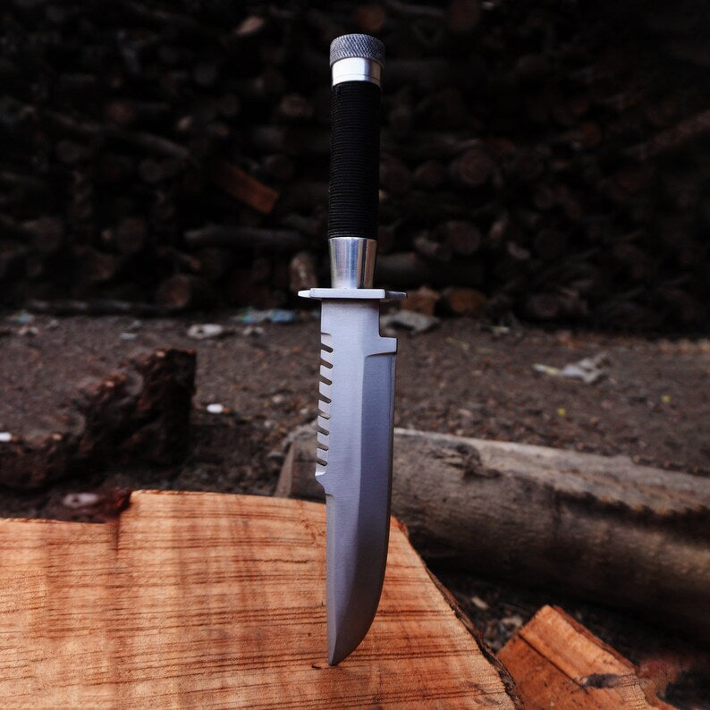 Handmade D2 Steel Commando Replica Bowie Knife with Leather Sheath | Gift for Him | Anniversary Gift | Father's Day Gift | Christmas gift