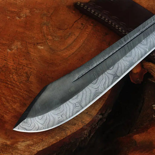 Damascus Machete: Premium Custom Handmade Damascus Steel Blade | Gift For Him | Anniversary Gift | Birthday Gift | Father's Day Gift | Arham Cutlery Arham Cutlery