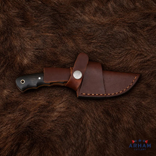 Rosewood Archcrest™ Damascus Hunting Knife – Rosewood Handle Arham Cutlery