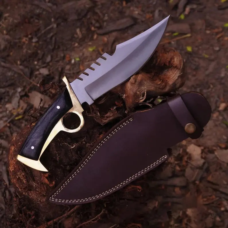 Walking Dead Knife: Replica Bowie Daryl Finger Guard Knife With Brass | Birthday gift | Anniversary gift | Movie Knife | Gift For Him | Arham Cutlery Arham Cutlery