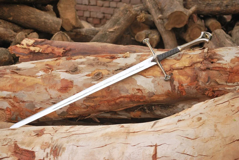 Handmade Viking Swords, Anduril Steel Sword, Groomsmen Gift, Lord of the Rings King Aragorn Ranger Sword, Christmas Gift - Arham Cutlery