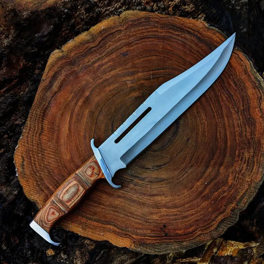 Rambo 3 Knife: Handmade 18" Rambo Movie Replica Hunting Survival Bowie Knife | Fixed Blade Knife with Leather Sheath | Christmas Gift | Arham Cutlery Arham Cutlery