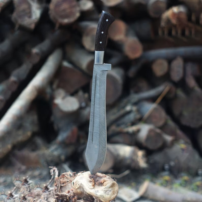 Damascus Machete: Premium Custom Handmade Damascus Steel Blade | Gift For Him | Anniversary Gift | Birthday Gift | Father's Day Gift | Arham Cutlery Arham Cutlery