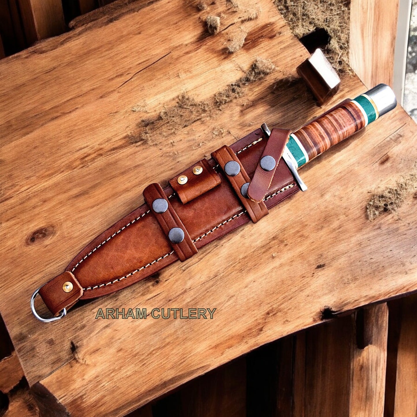 Viking Berserk-Killer D2 Warrior Combat Dagger With Leather Sheath