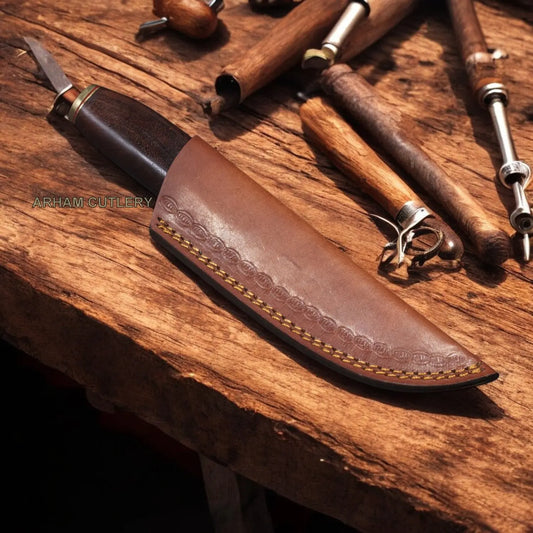 10" Fixed Blade Damascus Steel Knife