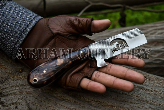 Praying Cowboy Knife With Leather Sheath Arham Cutlery