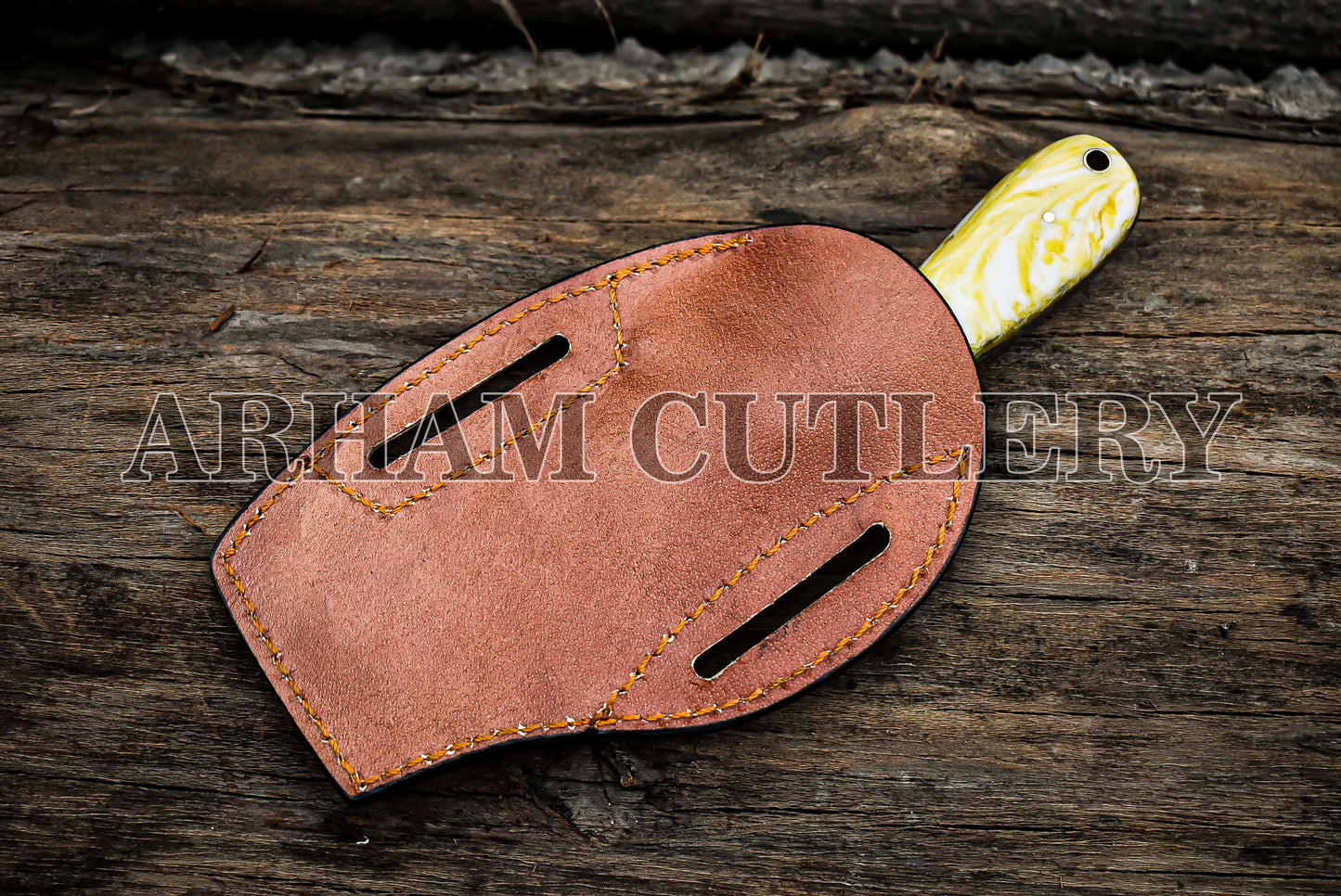 Custom Hand forged Cowboy Bull Cutter Knife With Leather Sheath