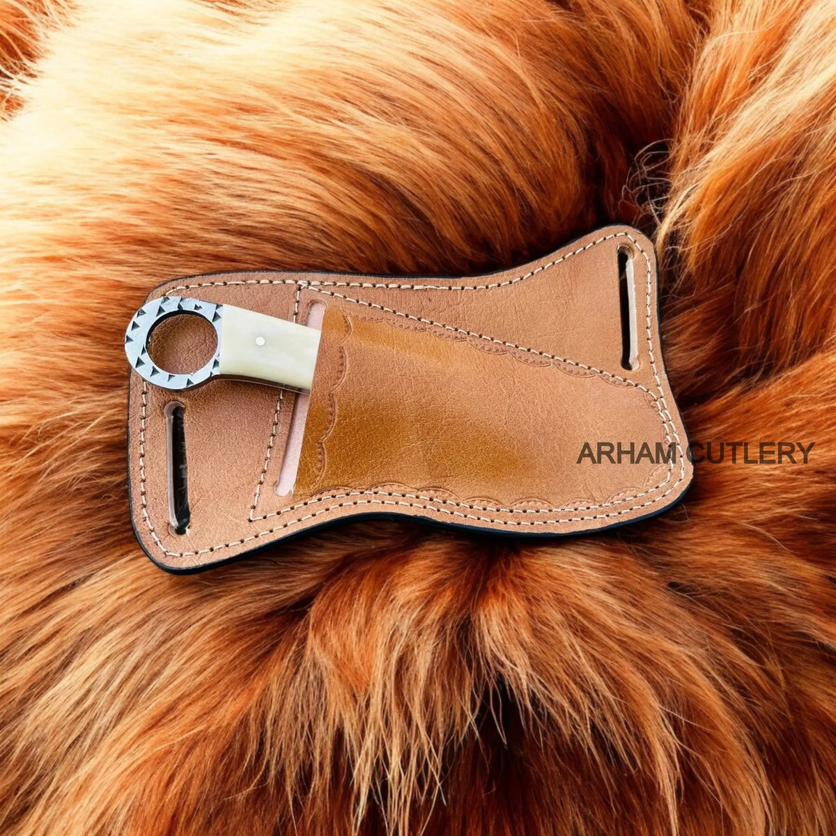 Custom Made Farrier Rasp File Knife With Camel Bone Scales