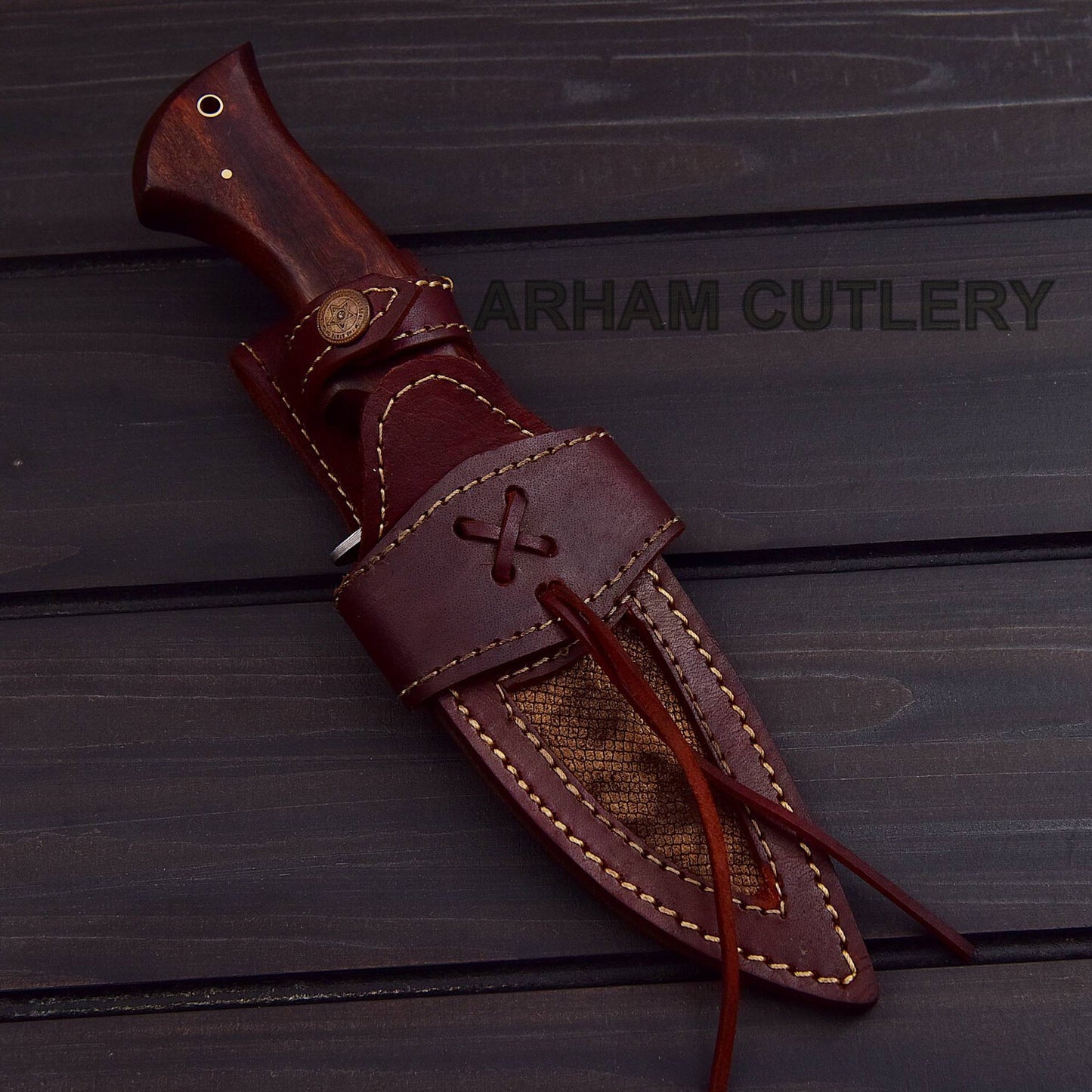 Custom Handmade Knife With Sheath Arham Cutlery