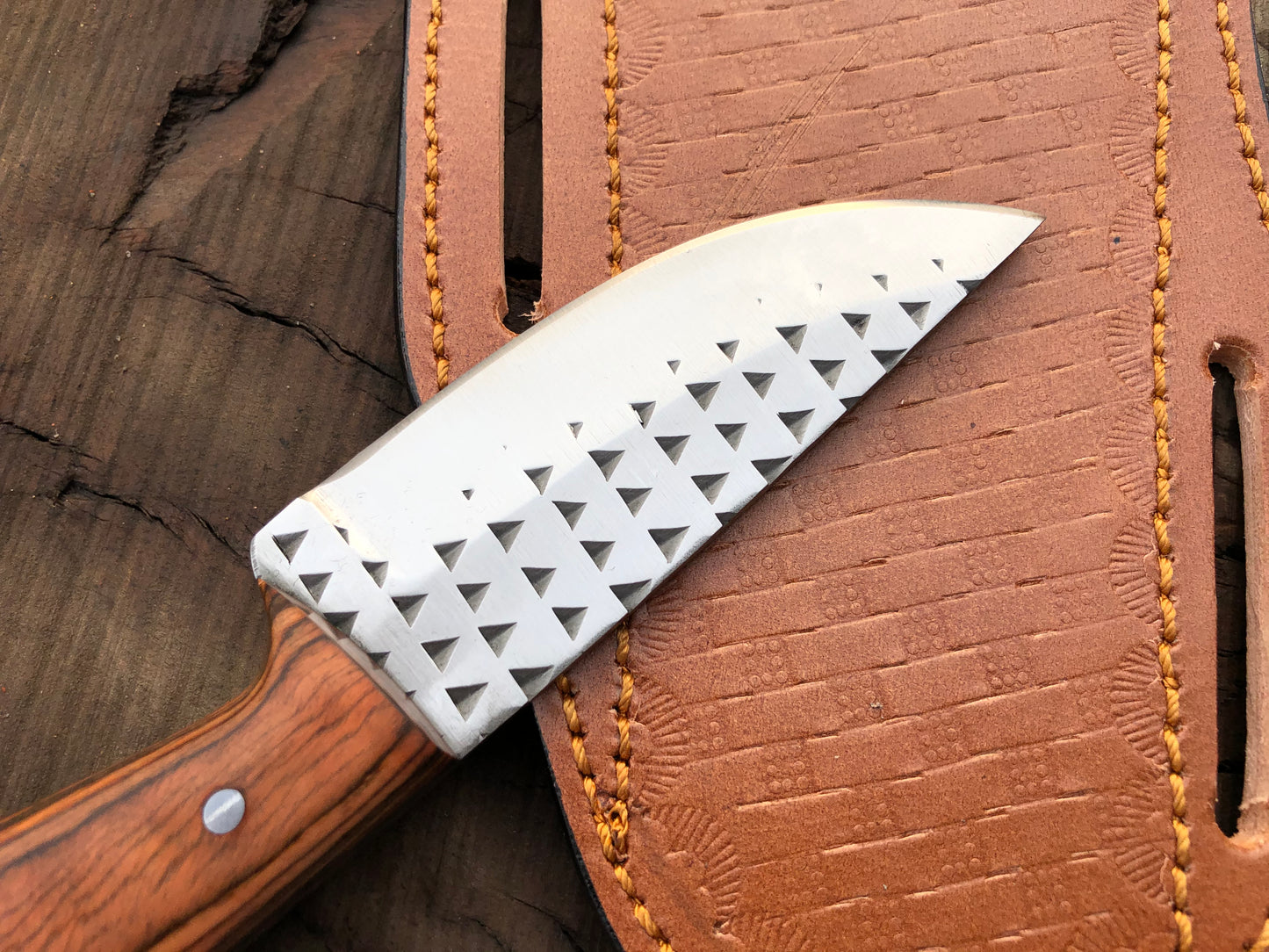 Handforged Ferrier Rasp File Skinning Knife With Cross Draw Leather Sheath , Arham Cutlery
