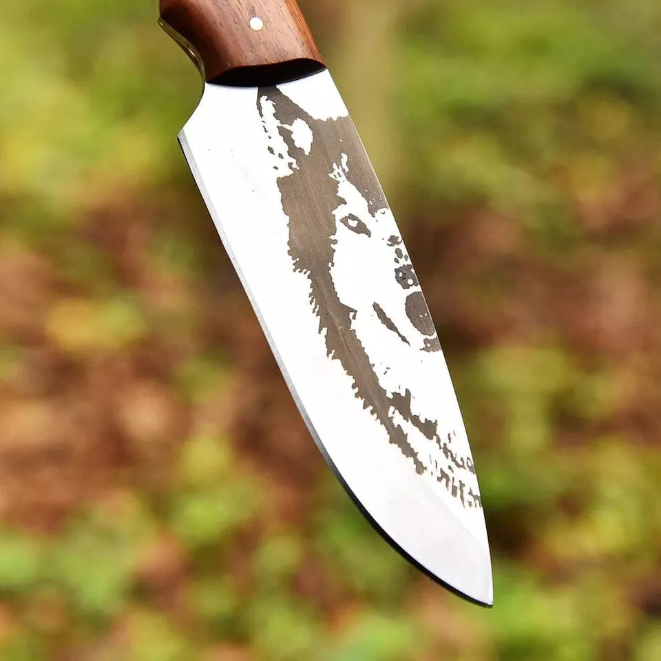 Handmade Hunting Skinning Knife With Leather Sheath Arham Cutlery