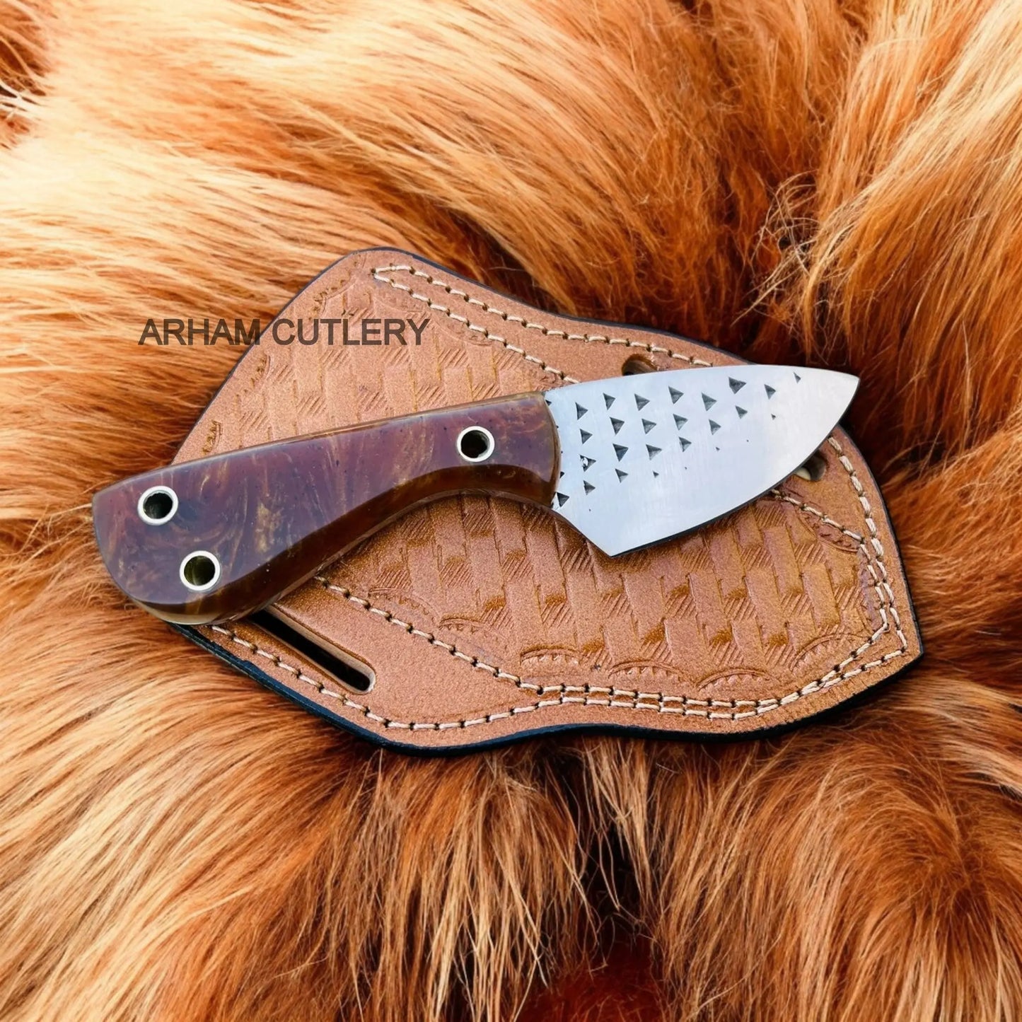 Fixed Blade Knife With Leather Sheath Best Skinning Knife