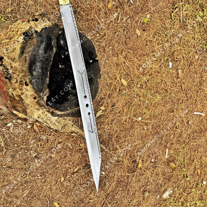 Large Seax Knife - Handmade Viking Sword Sax with Authentic 5160 Leaf Spring Blade | Arham Cutlery