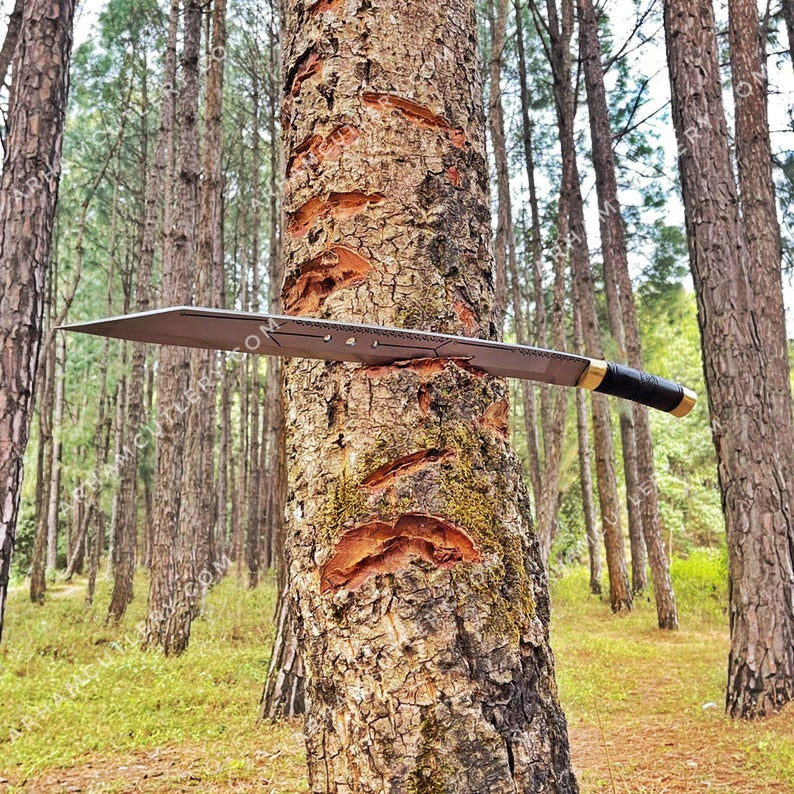 Large Seax Knife - Handmade Viking Sword Sax with Authentic 5160 Leaf Spring Blade | Arham Cutlery