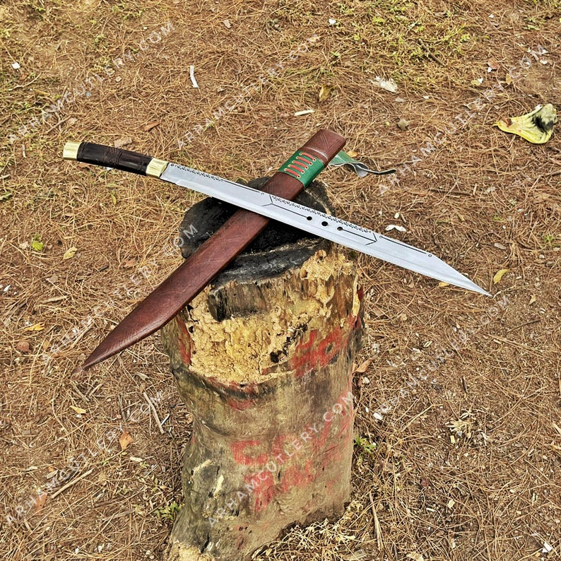 Large Seax Knife - Handmade Viking Sword Sax with Authentic 5160 Leaf Spring Blade | Arham Cutlery