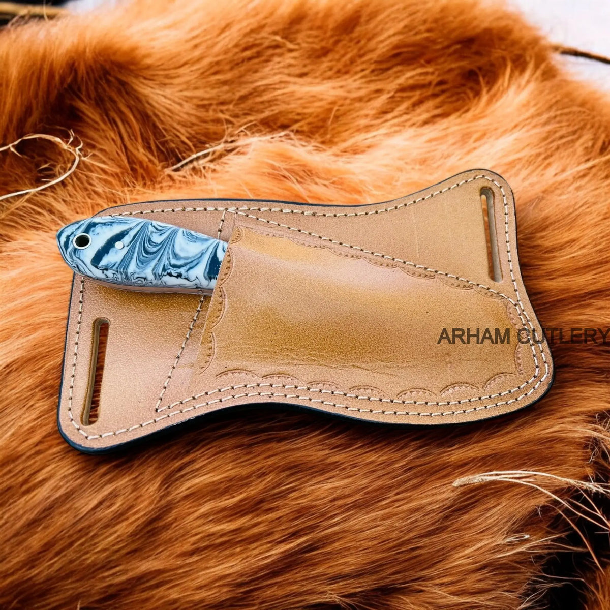 Hand Forged Knife With Ferrier Rasp File Blade and Leather Sheath