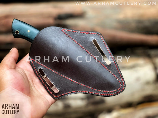 Raven's Claw Handcrafted Damascus Steel 9" Handmade Fixed Blade With Cowhide Leather Sheath , Best Gift For EDC Lover Arham Cutlery