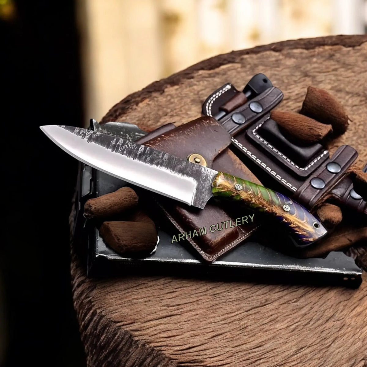 Handmade AUS 10 Custom Pine Cone Hunting Camping Bushcraft Sport Knife
