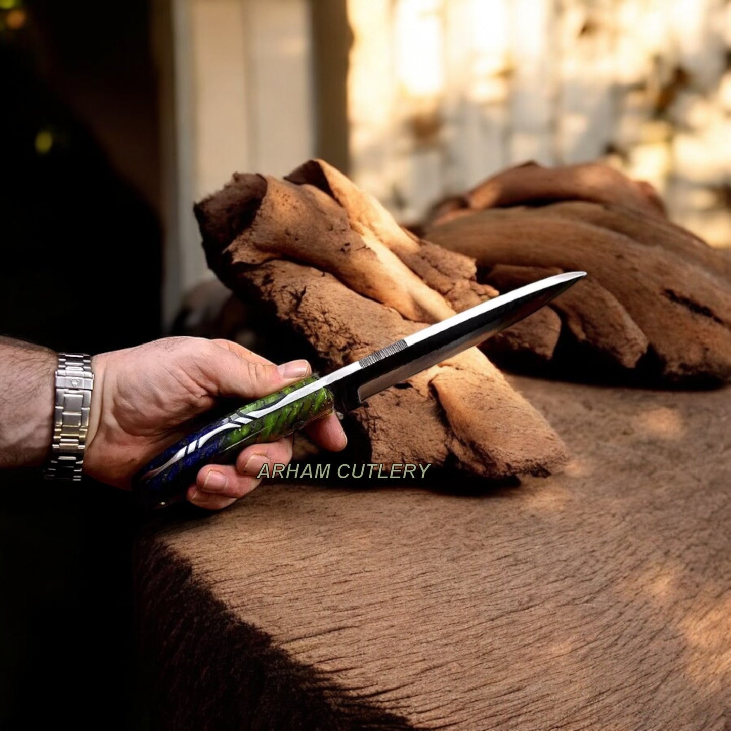 Handmade AUS 10 Custom Pine Cone Hunting Camping Bushcraft Sport Knife