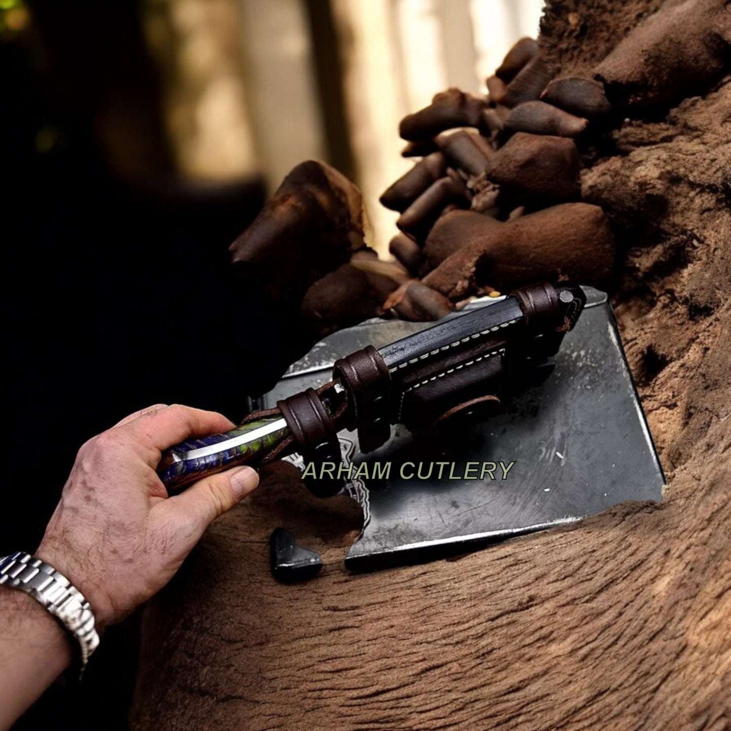 Handmade AUS 10 Custom Pine Cone Hunting Camping Bushcraft Sport Knife