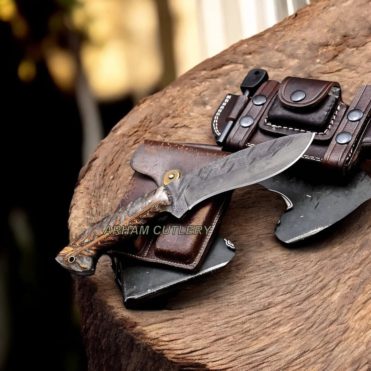 Handmade Custom PINE CONE Hunting Camping Knife Arham Cutlery