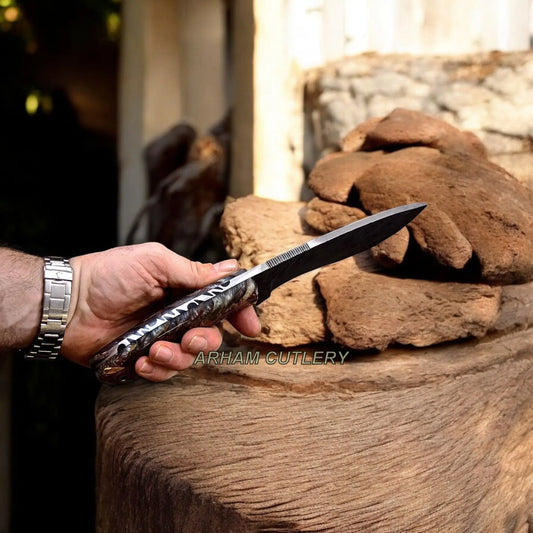 Handmade Custom PINE CONE Hunting Camping Knife Arham Cutlery