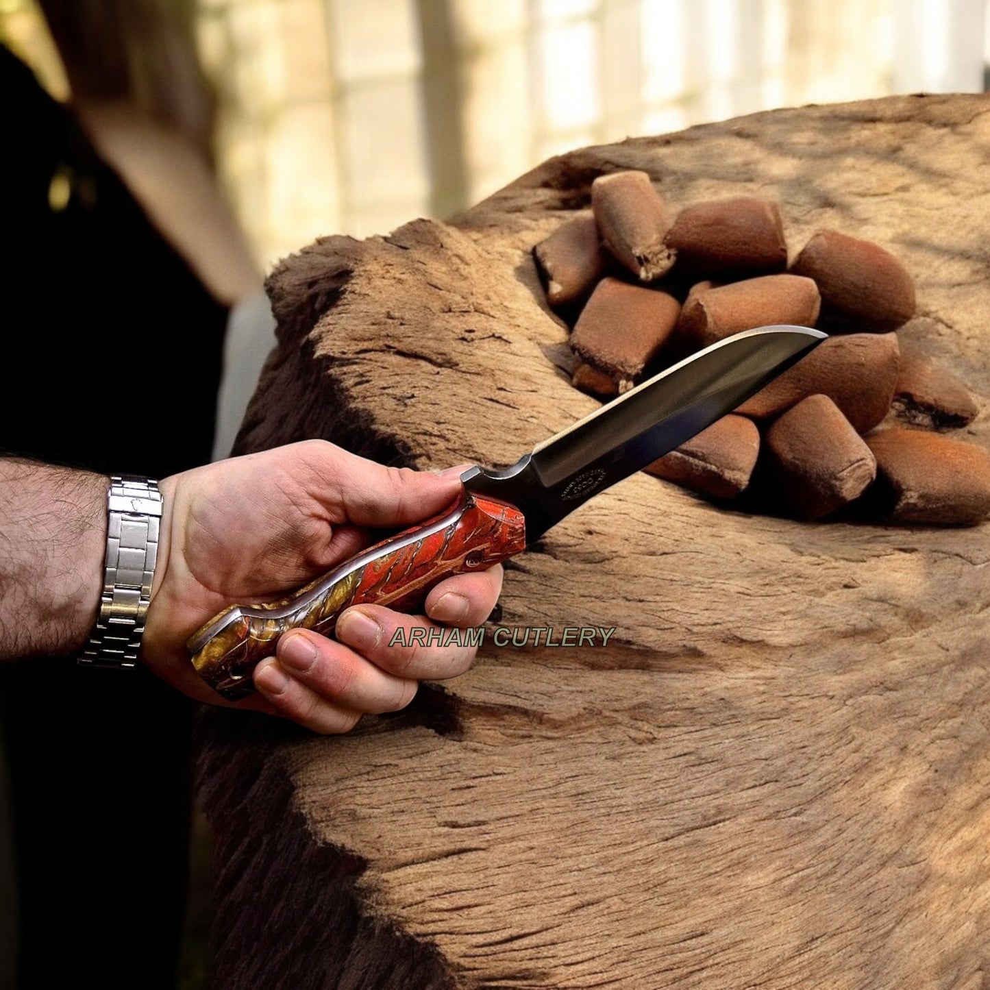 Handmade Custom PINE CONE Hunting Camping Sport Knife