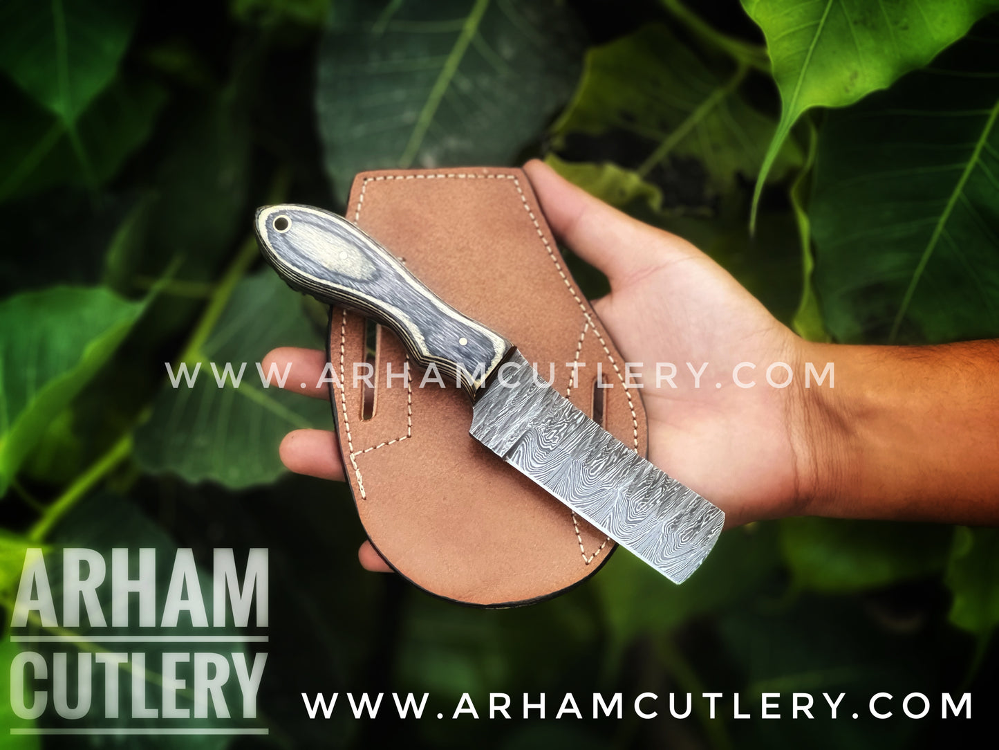 Knife With Leather Sheath