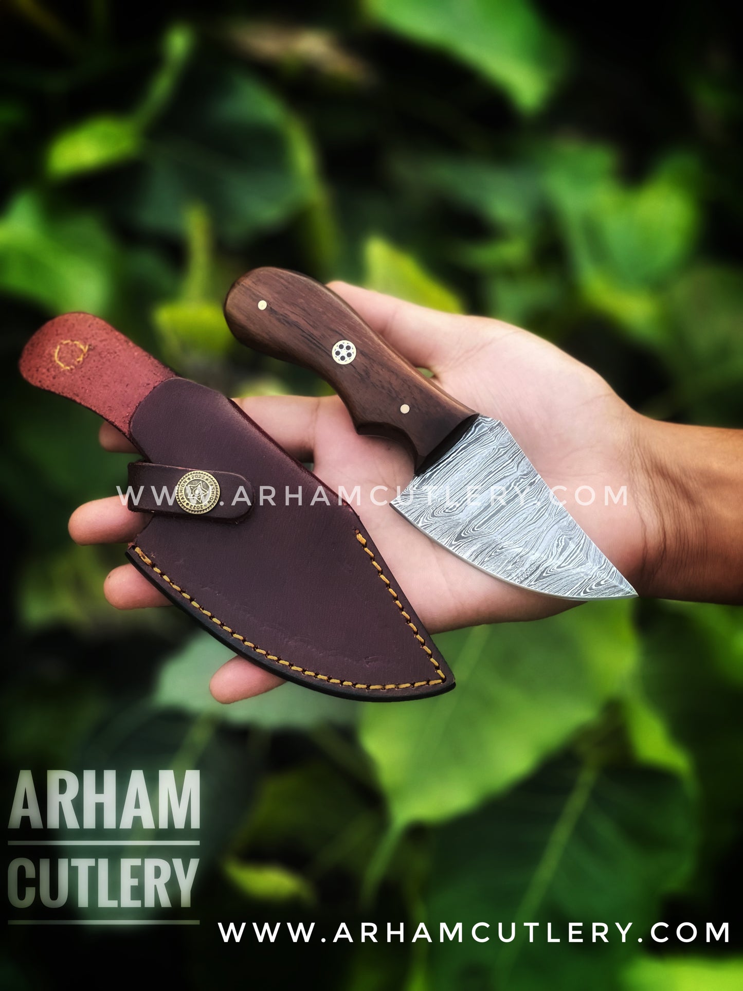 Handmade Damascus Steel Skinning Knife Arham Cutlery