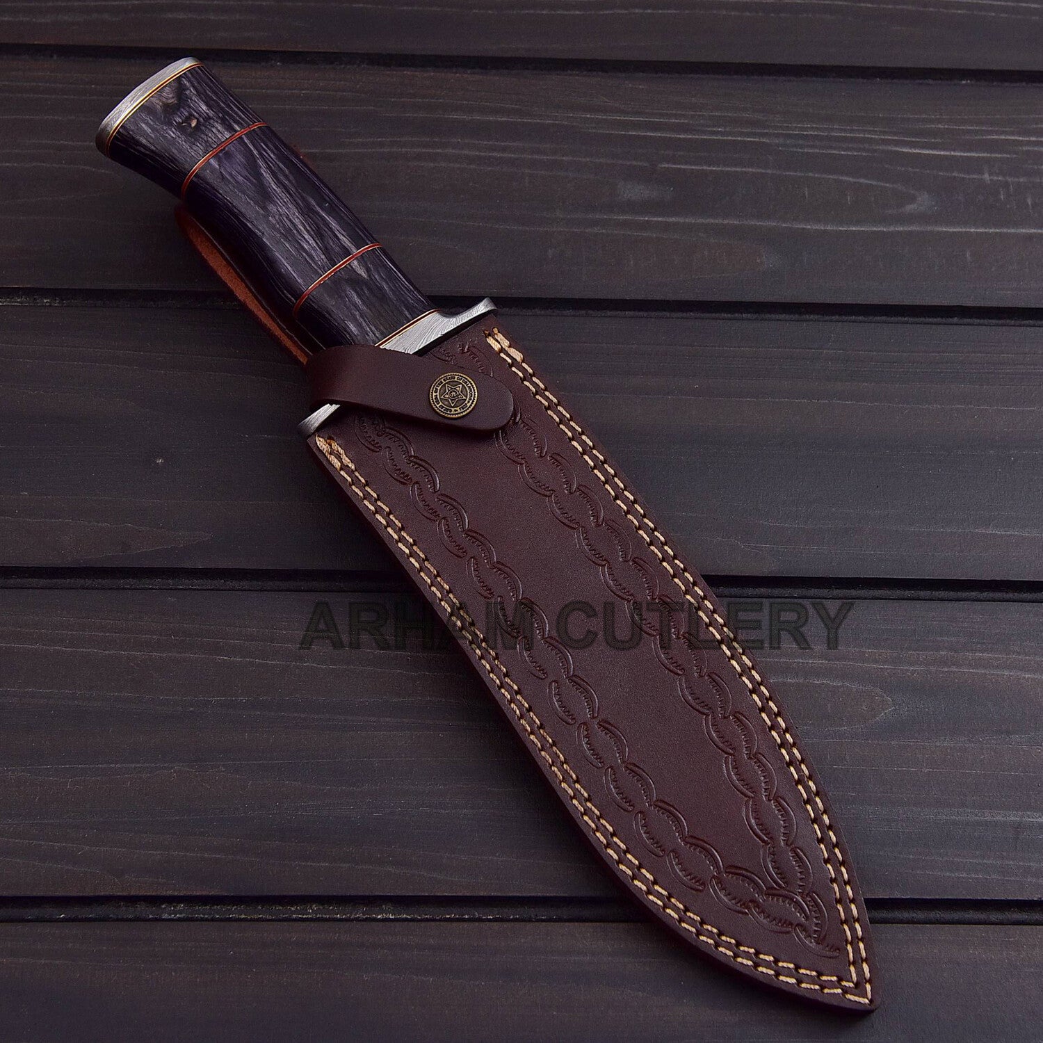 Knife With Leather Sheath