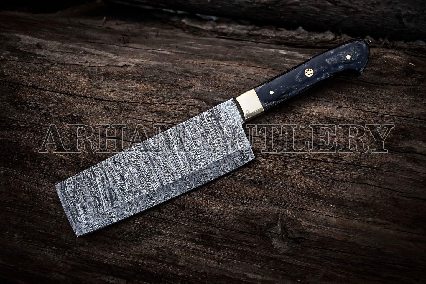 Damascus Steel 5 Pcs Kitchen Knife Chef Set With Leather Roll Kit