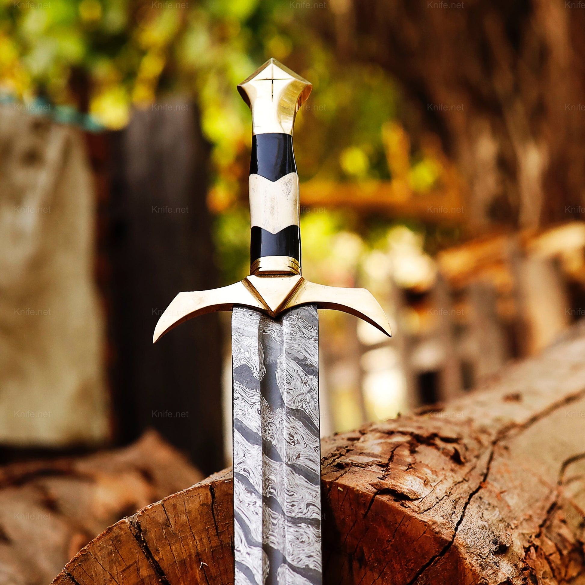 Damascus Sword With Ladder Pattern - Arham Cutlery