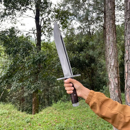 Functional & Sharpened Saktisali Bowie Knife-Handmade Tactical Survival Knife-5160 Carbon Steel blade and Rosewood Handle-Viking Gift | Arham Cutlery Arham Cutlery