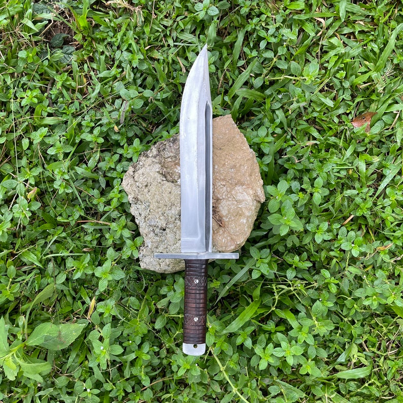 Functional & Sharpened Saktisali Bowie Knife-Handmade Tactical Survival Knife-5160 Carbon Steel blade and Rosewood Handle-Viking Gift | Arham Cutlery Arham Cutlery