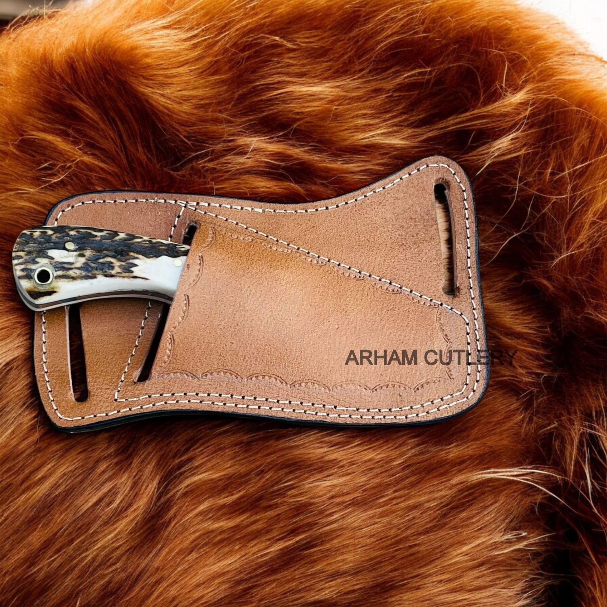 J2 Stainless Steel Rasp File Knife With Stag Horn Scales