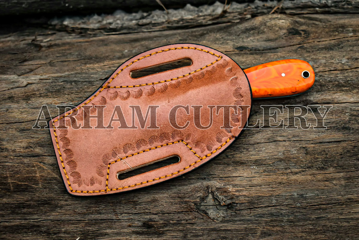 Custom Handmade Cowboy Knife With Sheath - Arham Cutlery