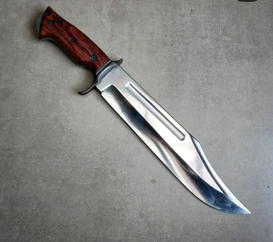 Custom Handmade Leatherneck Bowie Knife with Full Tang O1 Tool Steel Blade and Exotic Wood Handle - 15.5 Inches Arham Cutlery