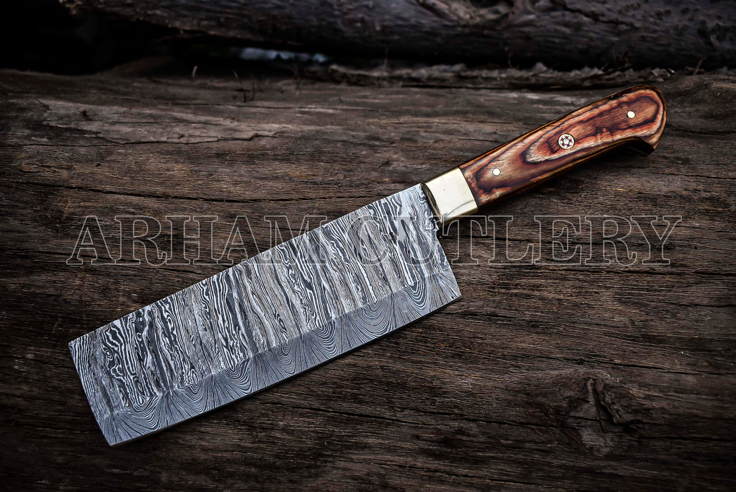 Hand Forged Damascus Steel Kitchen Knife Chef Set With Leather Roll Kit