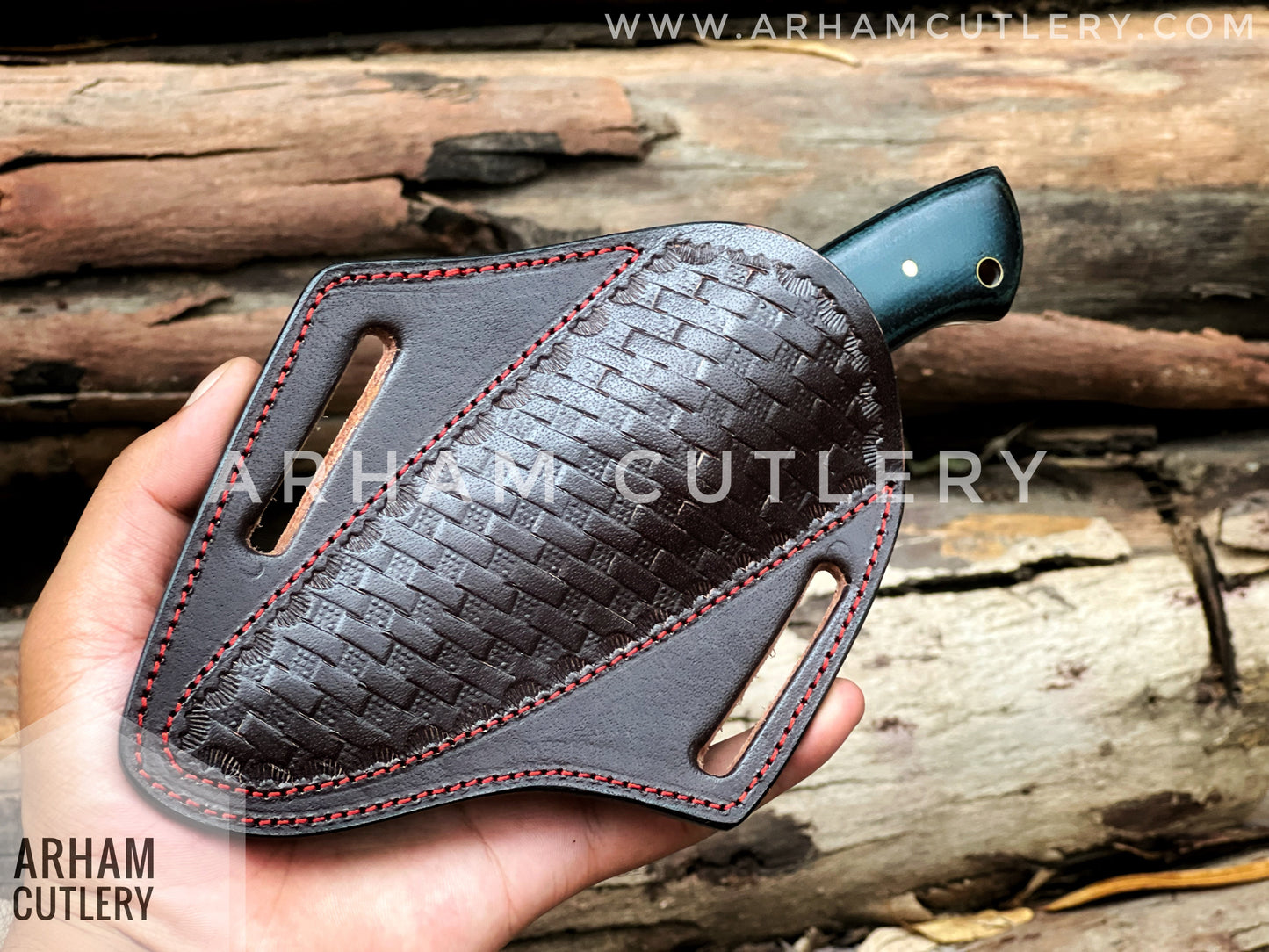 Raven's Claw Handcrafted Damascus Steel 9" Handmade Fixed Blade With Cowhide Leather Sheath , Best Gift For EDC Lover Arham Cutlery