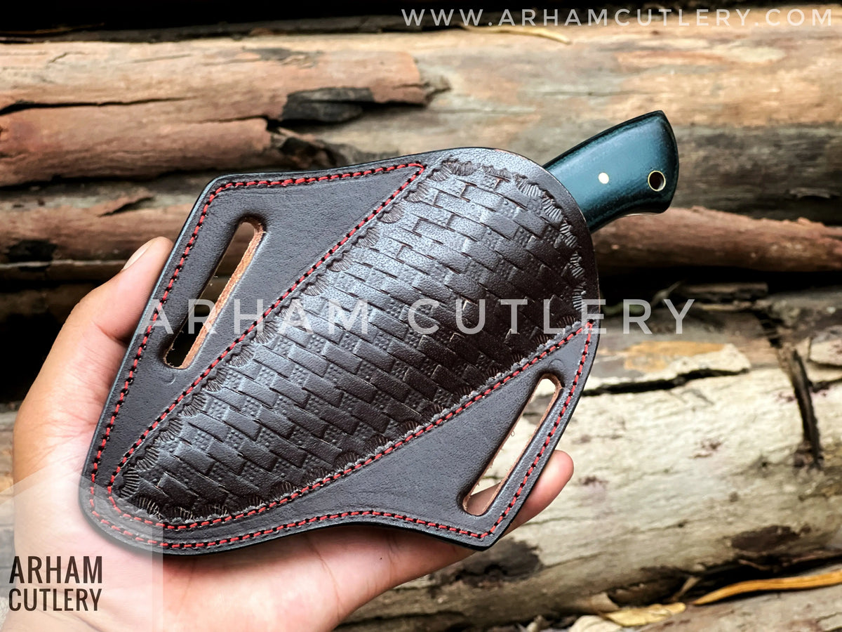 Raven's Claw Handcrafted Damascus Steel 9" Handmade Fixed Blade With Cowhide Leather Sheath , Best Gift For EDC Lover Arham Cutlery