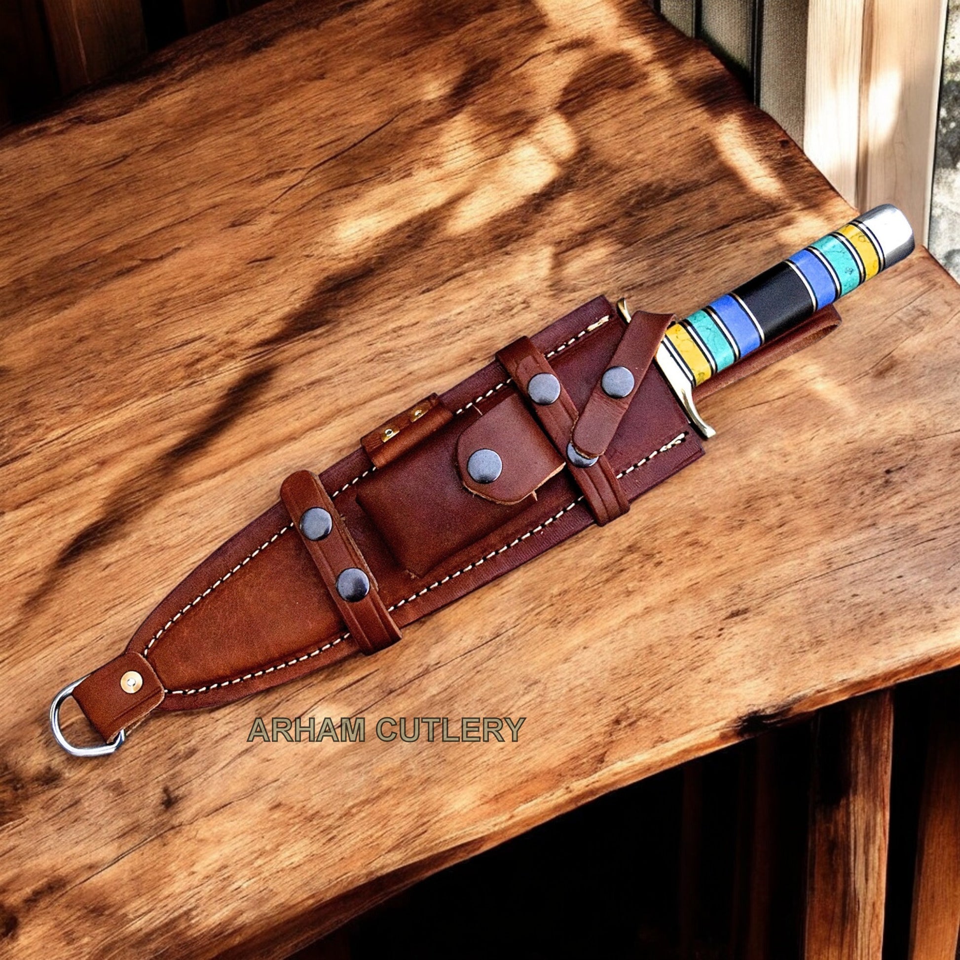 Viking Fore-Bear D2 Wide Combat Dagger With Leather Sheath