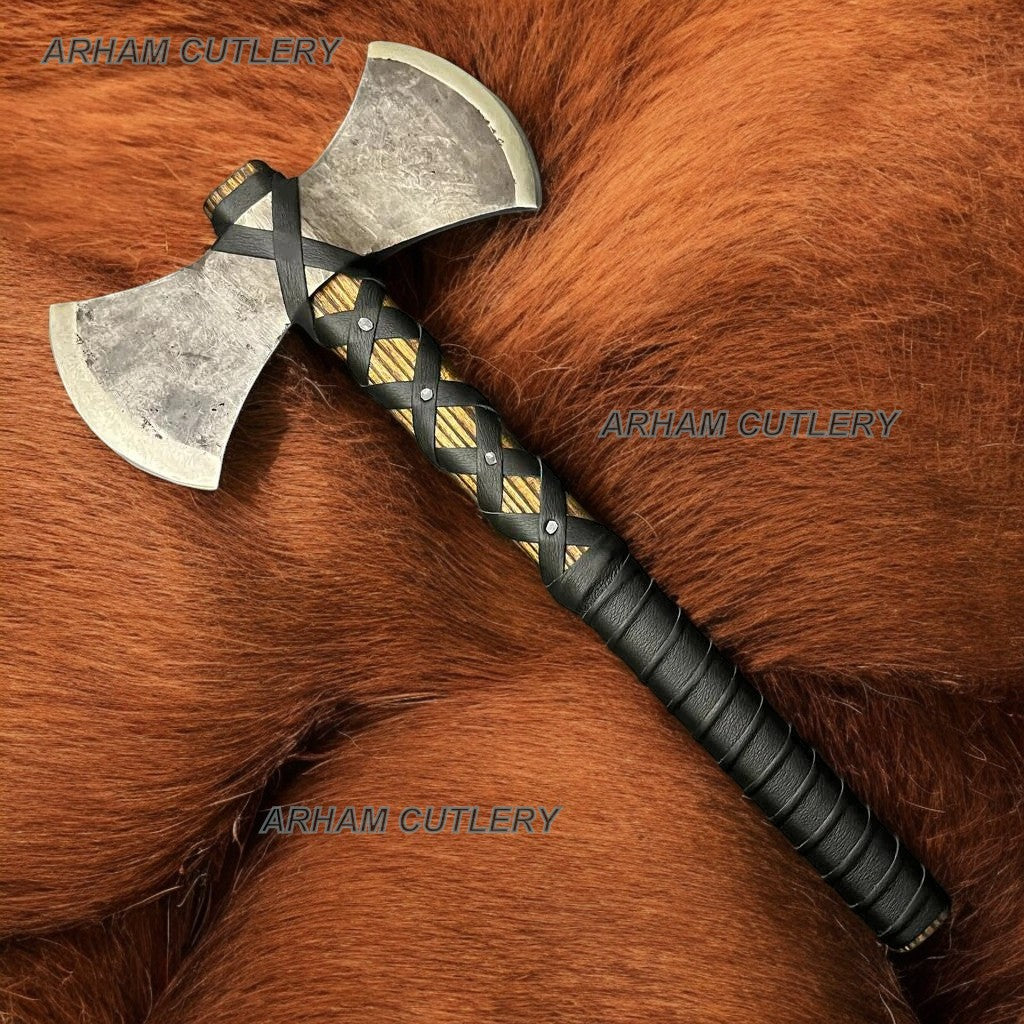 The Warrior Hand Forged Double Head Viking Axe