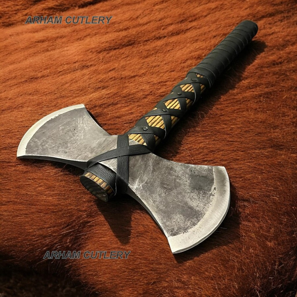 The Warrior Hand Forged Double Head Viking Axe