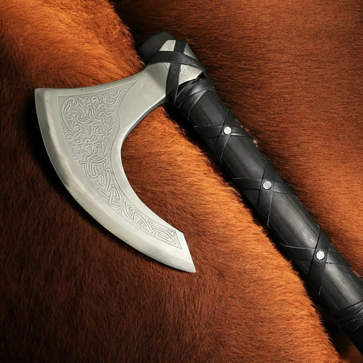 Black Celtic Bearded Axe Viking Axe