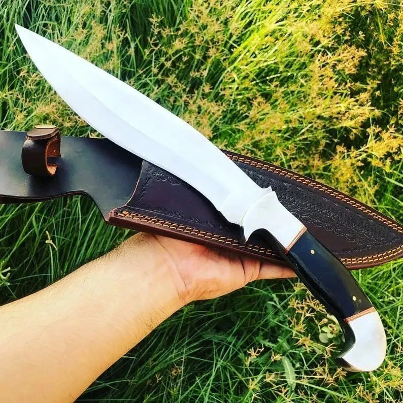 Arham Cutlery Handcrafted Full-Tang Bowie Knife with Leather Sheath - Arham Cutlery