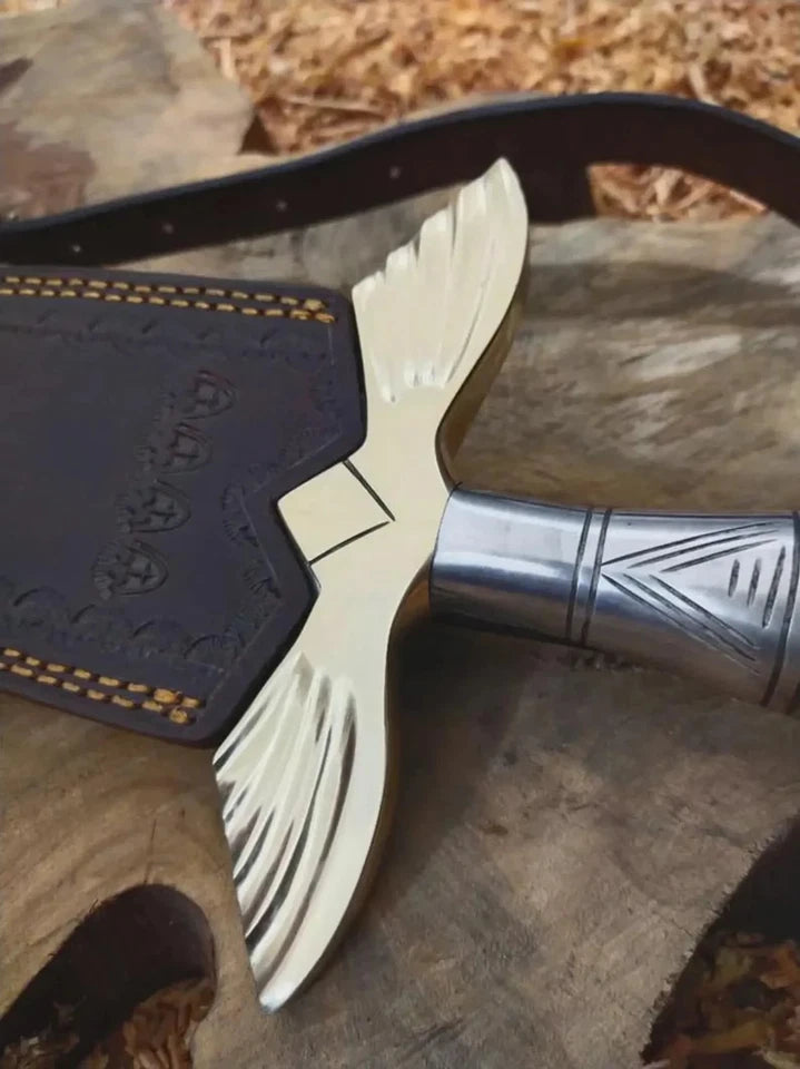 Handmade Carbon Steel Fantasy King Sword – Full-Length Display & Collector Sword with Leather Scabbard | Arham Cutlery