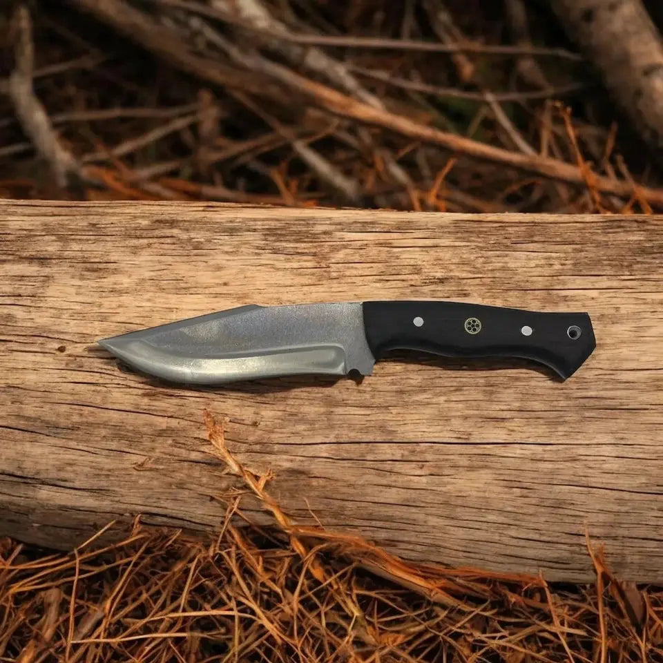 Handmade Tactical Bowie Knife – 4116 Stainless Steel Full Tang Blade with Walnut Handle & Leather Sheath | Arham Cutlery - Arham Cutlery