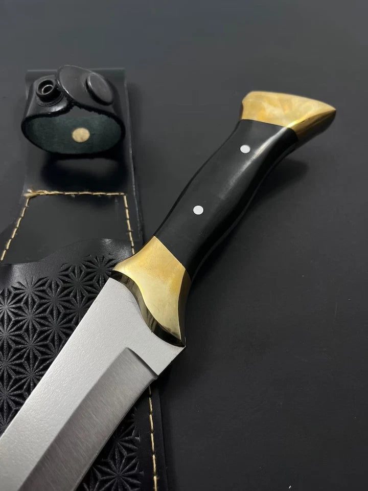 Arham Cutlery Handmade Tactical Hunting Machete – 15” Stainless Steel Survival Knife with Micarta Handle & Sheath