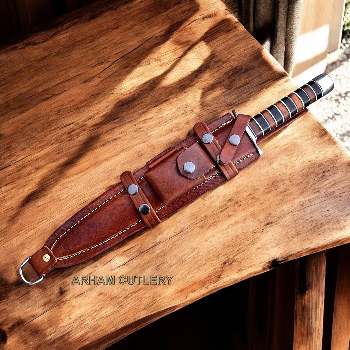 Viking Troll-Burster D2 Toothpick Queen Dagger With Leather Sheath