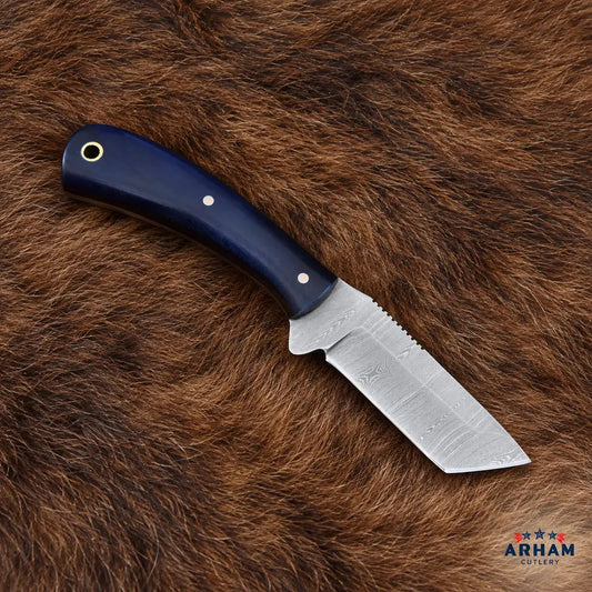 Bluebone Talon Damascus Tanto Knife – Blue Bone Handle Arham Cutlery